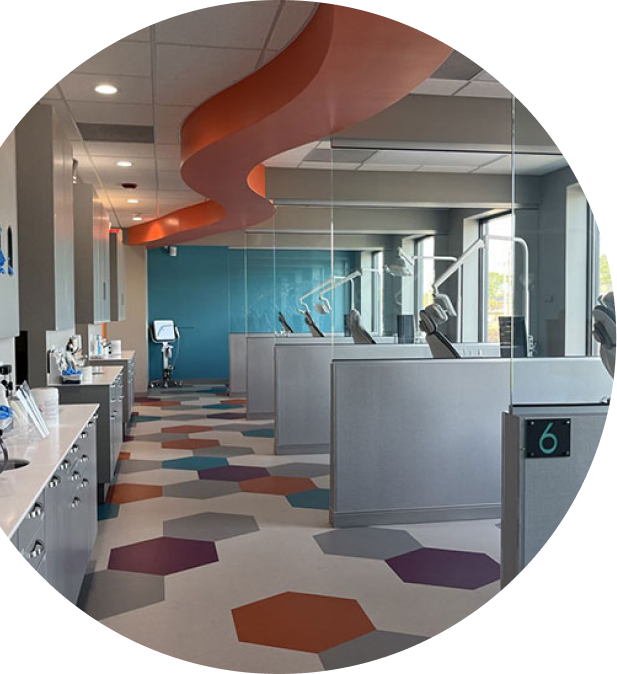 Colorful and vibrant interior of the Orthodontic Specialists orthodontic office